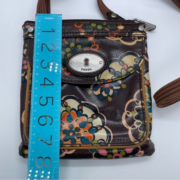Fossil Key-Per Cross Body Purse Floral Autumn Colors Organized - Picture 12 of 13